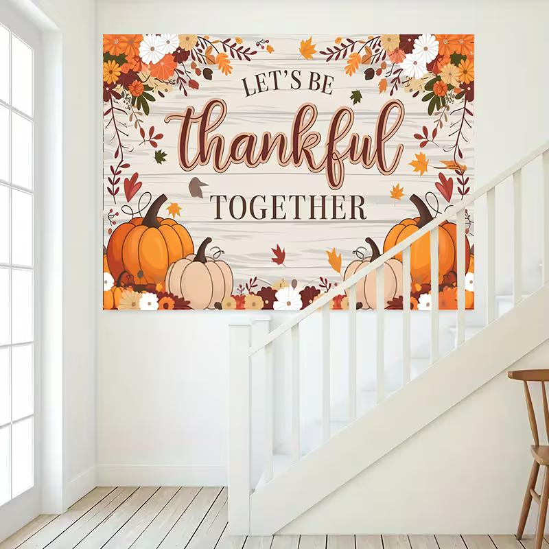 2D Rustic Autumn Harvest Thanksgiving Nature Backdrop Cloth