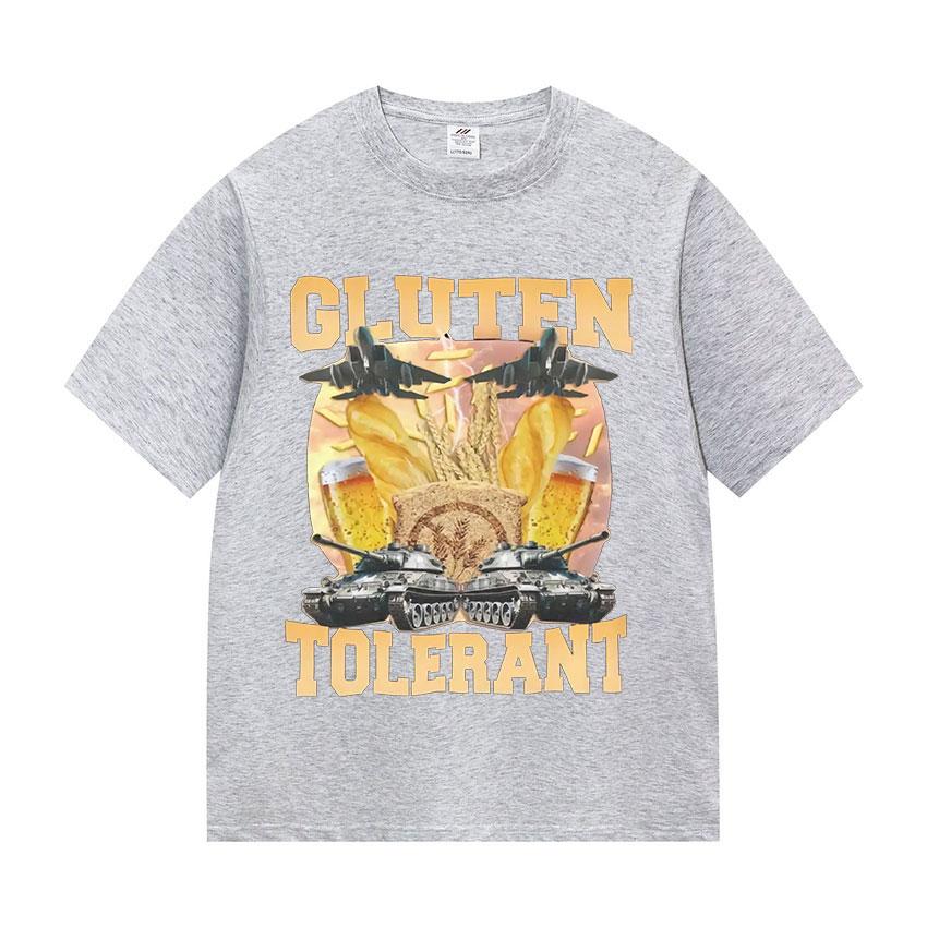Creative Gluten Tolerant Funny Meme Tee Shirt Men Women Vintage High Quality Fashion Tshirt Tops 100 Cotton Oversized T Shirts