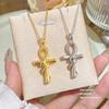 Retro Snake Cross Necklace for Women: Luxury Clavicle Chain, Hip Hop Choker Design, Fashionable & Personalized.