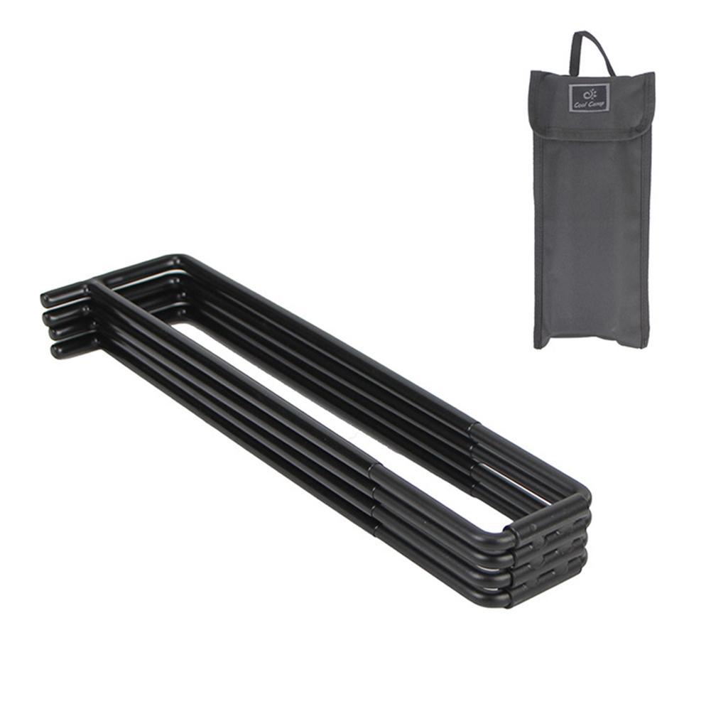 Foldable Metal Stand Portable Storage Bin Ice Bucket Holder Trash Bag Bracket for Cooking Hiking Backpacking Camping Travel