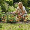 Dekorative Hofschutz Gartenzaun Tierbarriere, Schmetterling Floral Metalldraht Panel Grenze, Gebogenes Hinterhof Blumenbeet Rand Panel, Barriere für