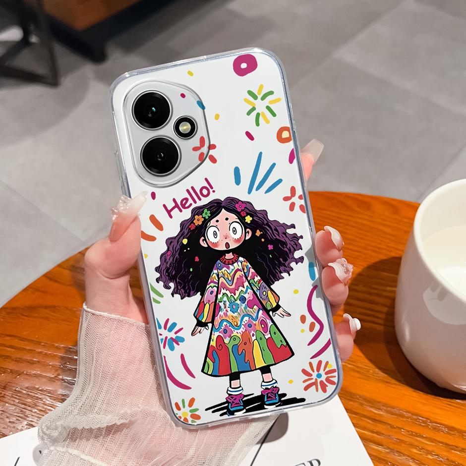 For Honor 400 Pro Lite 5G Case Pretty Flowers Transparent TPU Bumper Protective Cover For Honor400Pro Fundas Honor400Lite Coque