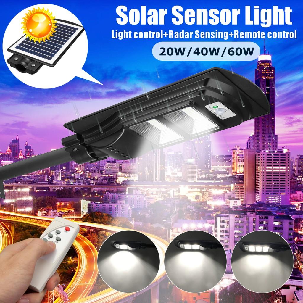 40/60/90W Solar LED Wall Lamp Street Light Radar Motion 2 In 1 Constantly Bright & Induction Solar Sensor Remote Control
