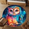 1 Stück Galaxie Eule Büro Runder Teppich, Unter Bürostühlen Schlafzimmer Wohnzimmer Heimdekoration, Teppich für Büro -1110050