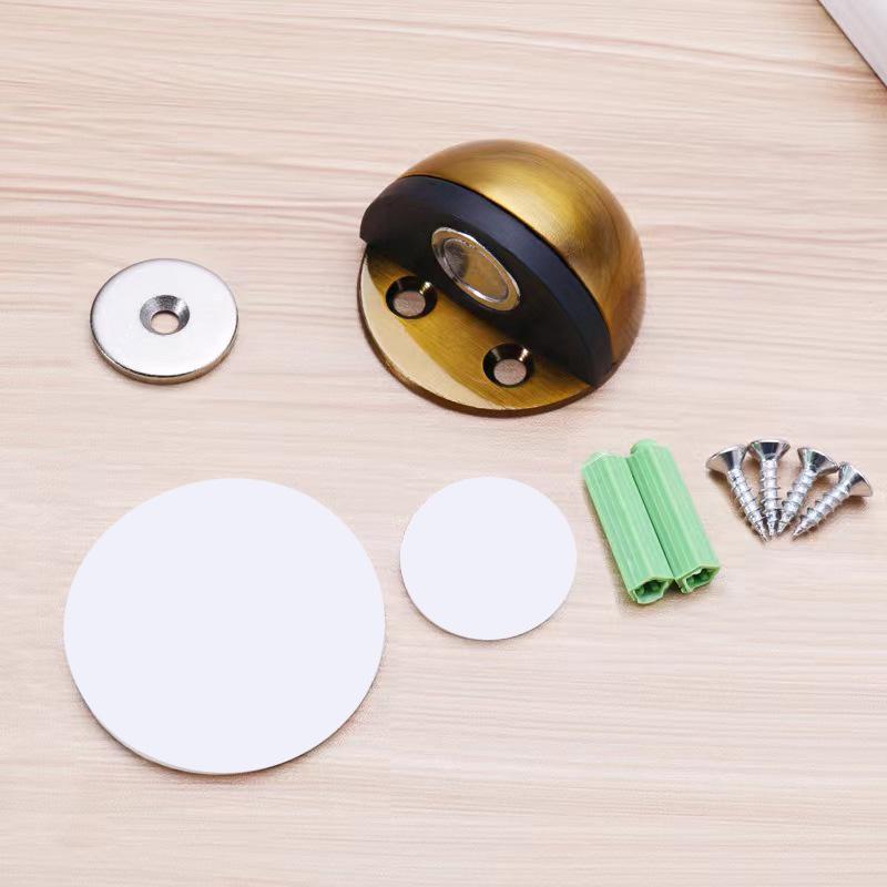 Genuine Stainless Steel Magnetic Door Stopper with Rubber Semi-Circular Anti-Collision Design