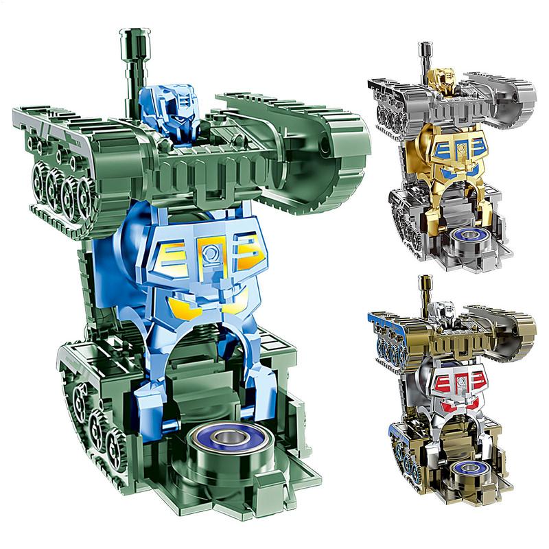 Fidget Gyro Mecha Tank Transforming Robot Puzzle Decompression Toy Deformation Action Figure Toys Kids Boys Girls Birthday Gifts