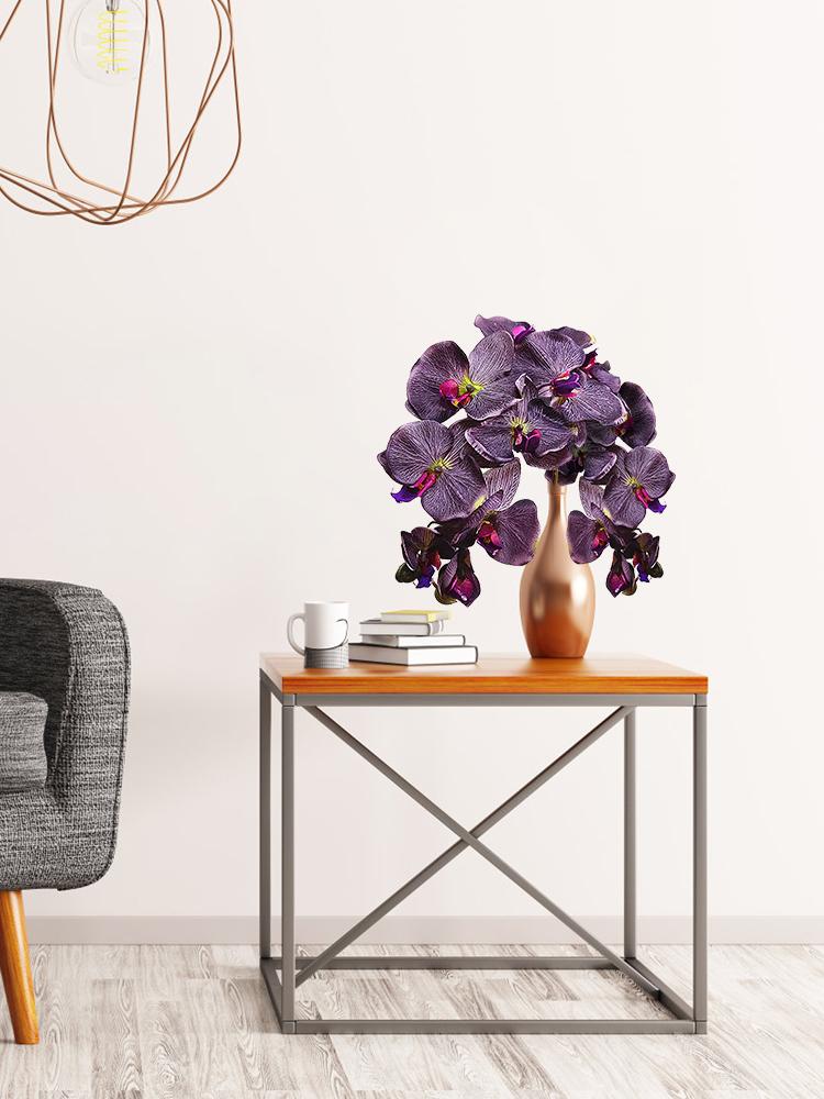 Künstliche Orchidee 10 Köpfe Phalaenopsis Simulationsblume Handgefertigt DIY Kunstblumen für Zuhause Einkaufszentrum Tischdekorationen