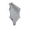 2025 European & American One-Shoulder Ruched Bodysuit: Sexy, Slim Fit Summer Top