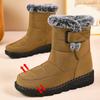 Womens Winter Snow Boots Warm Fleece Lined Non Slip Flat Heel Ankle Plus Size 35-43