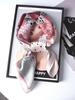 Elegant Women Satin Silk Scarf Sweet Plaid Floral Print Wrap Shawl Lady Bandanas Hijab Square Scarve Pareo Headscarf Fashion New