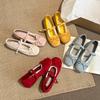 The inner height is increased by 3cm, gentle fairy style, versatile spring and summer soft sole, retro Mary Jane shallow mouth single shoes, the i