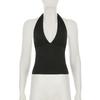 Simple Basic V-Neck Sexy Women Halter Tanks Summer All-Match Fashion Slim Fit Blouses Chic Trendy New
