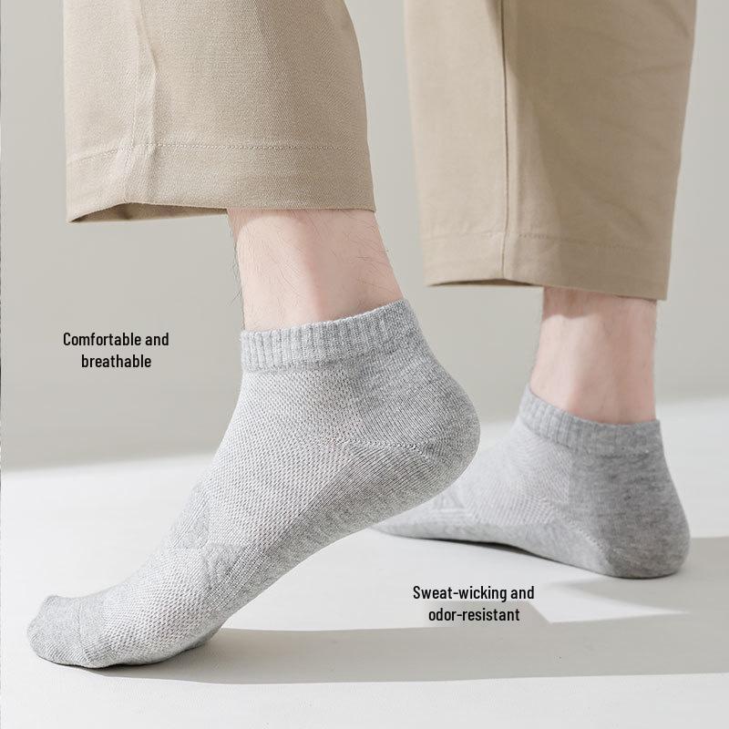 Men s Spring & Autumn Cotton Sweat-Wicking Odor-Resistant Antibacterial Sports Socks Gift Set One Size