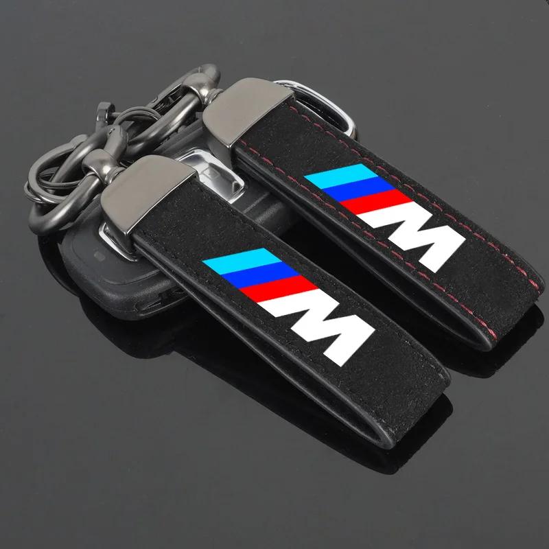 BABC1 For BMW Car Key Chain Rings Metal Leather Keychain Keyring Accessories For BMW M E81 E90 E92 E93 F30 E60 E61 F07 F10 F18 F12 X2