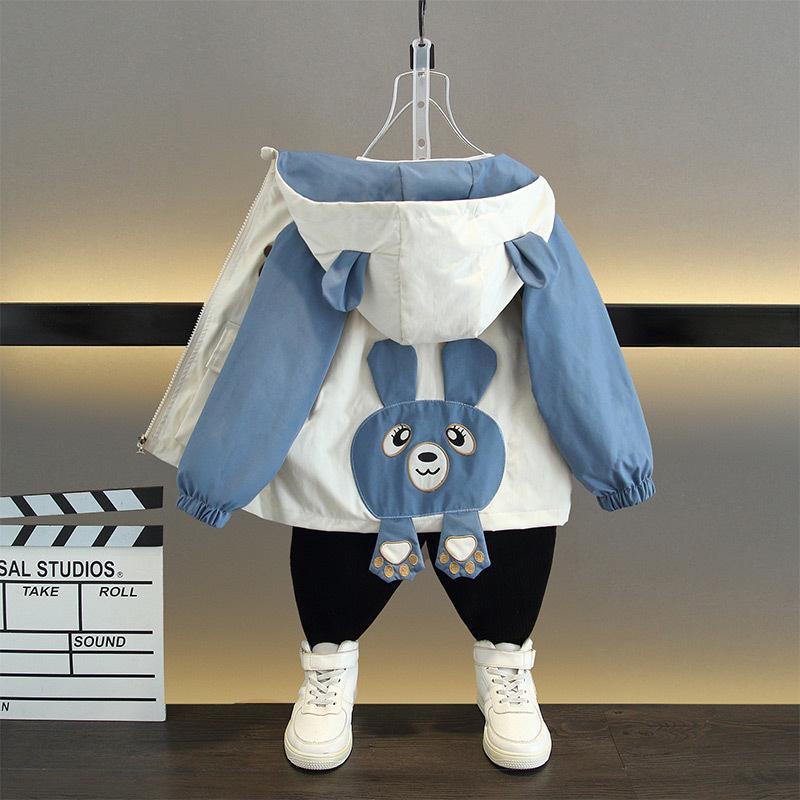 

2025 Spring Boys Hooded Zip-Up Jacket - Korean Style for Kids and Toddlers 80
