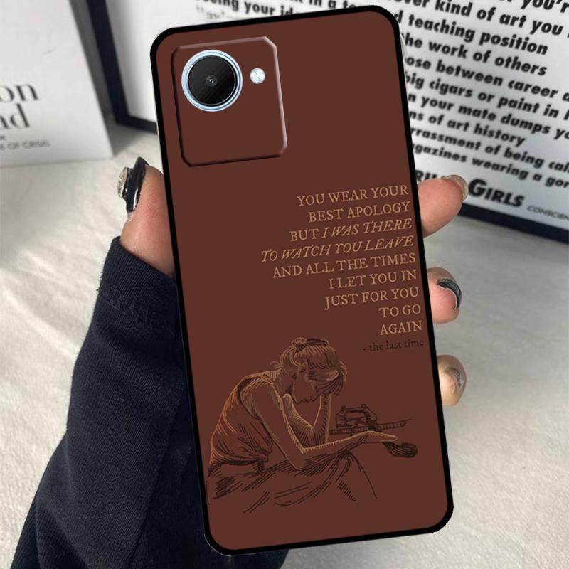 All Too Well Lyrics For Realme C75 C55 C71 C61 C53 C33 C63 C51 C65 C67 11 12 13 14 15 Pro Plus GT6 GT7 Pro Case