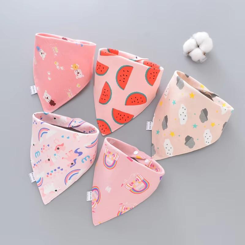 Baby Bibs 5 Pack Baby Bandana Drool Bibs Cotton for Unisex Boys Girls Babador Feeding Smock Infant Burp Cloth Baby Saliva Towel