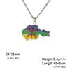 EUEAVAN Stainless Steel African Map Necklace Cameroon Rwanda Congo Berber Somalia Ghana Botswana Tanzania Flag Patriotic Jewelry