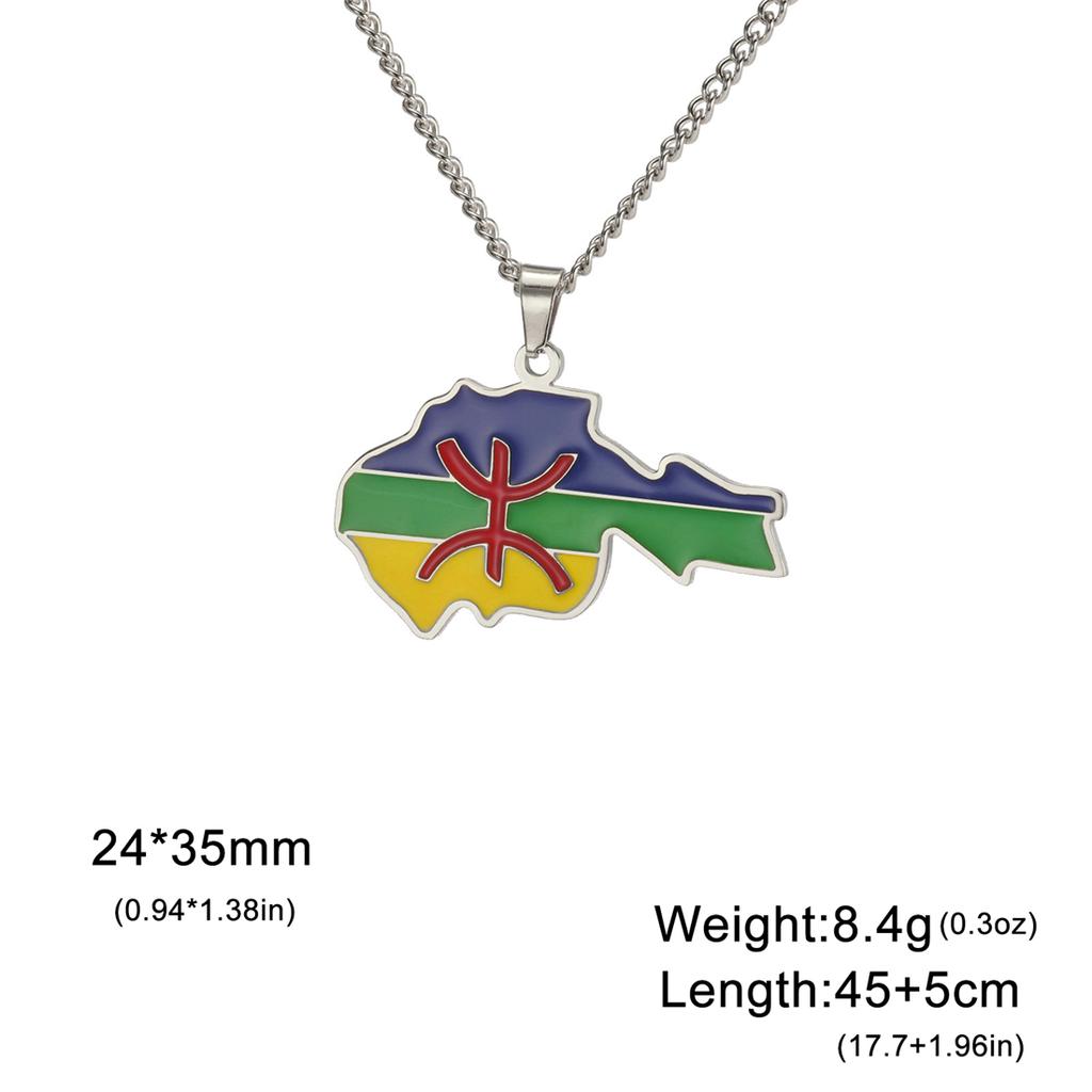 EUEAVAN Stainless Steel African Map Necklace Cameroon Rwanda Congo Berber Somalia Ghana Botswana Tanzania Flag Patriotic Jewelry