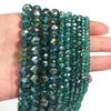 1 Strand 3 4 6 8 10mm Faceted Crystal Beads Peacock Green Rondelle Flat Glass Loose Spacer Beads For Jewelry Making DIY Necklace