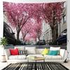 Pink cherry blossom tree forest t tapestry home decoration living room bedroom background hanging cloth