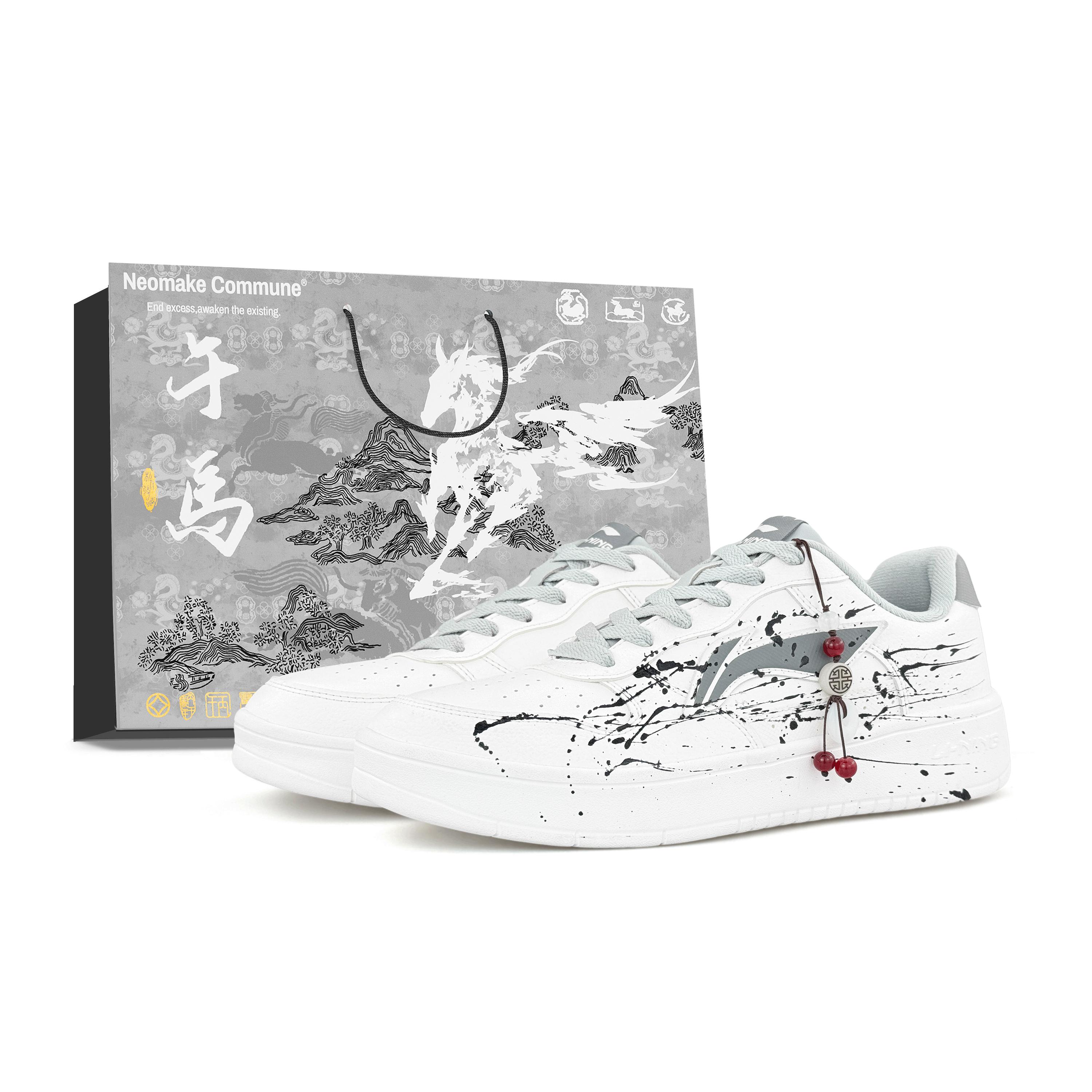 Li Ning Плавающая лодка Скользкая Подошва Амортизация Износостойкая Легкие Дышащие Низкие Кроссовки для Скейтборда AGCS419-1(Team173-LD) 41
