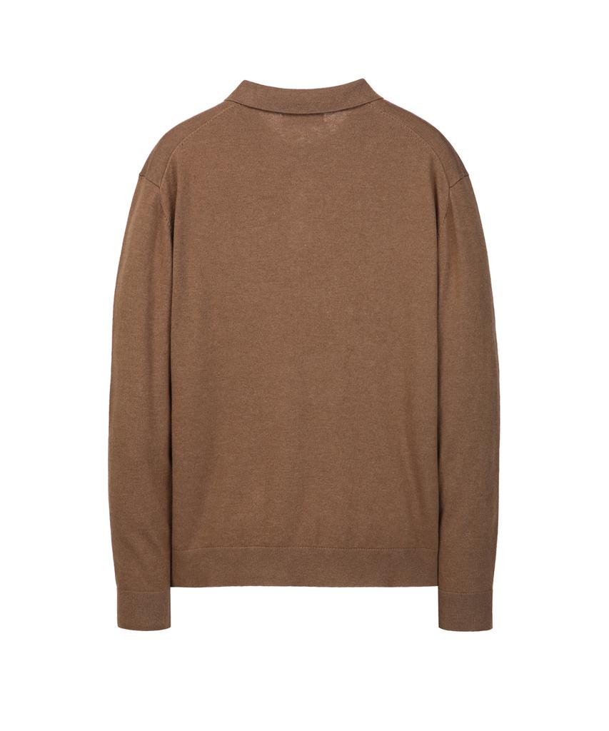 IL CORSO Wool Blend Cozy Polo Knit Brown Iesw5F505W2
