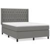 3131666 vidaXL Lit à sommier tapissier avec matelas Gris foncé 140x190cm Tissu