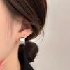Wide Face Ear Buckle Glossy Ring Simple Niche Design New Style Earrings