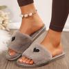 Fashion Velvet Thermal Slippers Are Versatile To Wear Outside, Baotou Semi-drag 2025 Winter New Platform Women