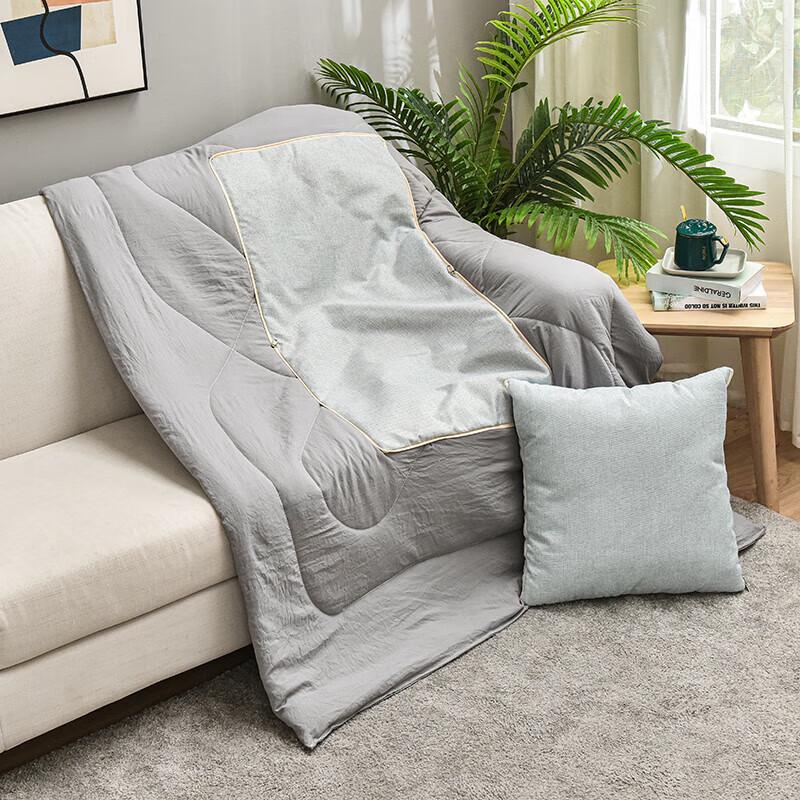 Hans Home Textile Cotton Linen Convertible Pillow Quilt