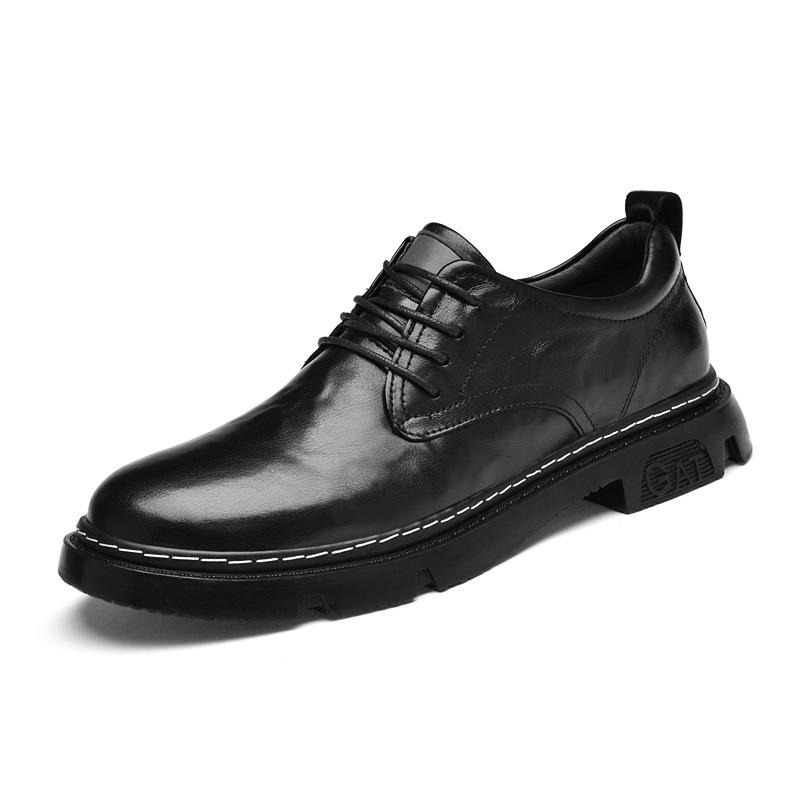 Lederschuhe Herrenschuhe Herren Echtleder Low-Top Plateau Martin Werkzeugschuhe Trendige Mode Big Head Schuhe