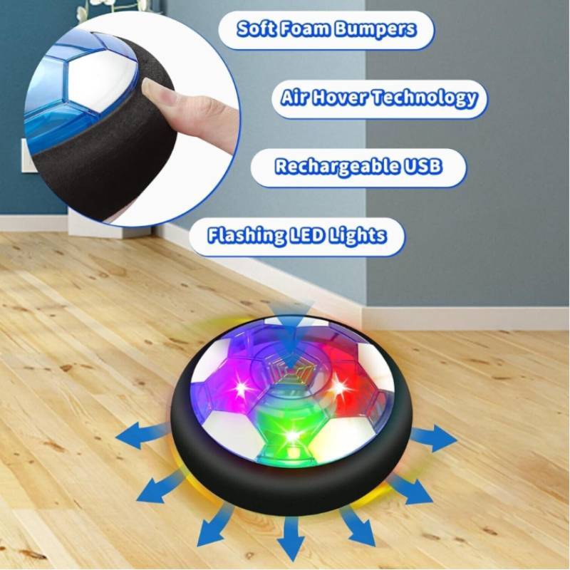 Football Hovering Hockey Toy Set Rechargeable Led With Goal For Gift Childrens