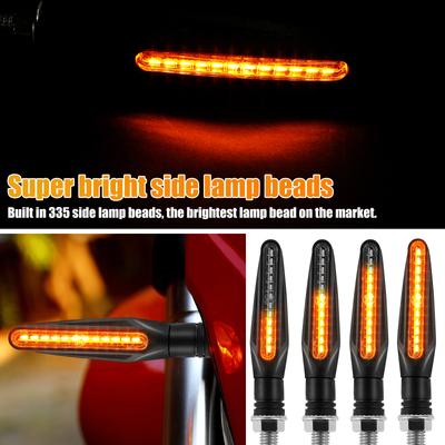 4 Stück Motorradblinker Universal 12-LED Vorne Hinten Fließende Blinker Professionelle Sequenzielle Blinker Laufende Lampe