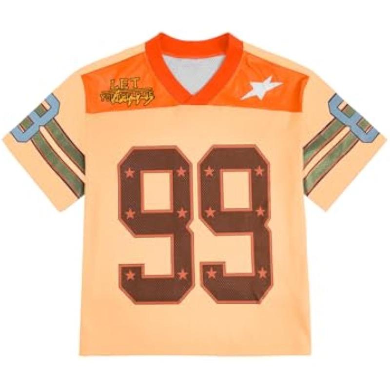 Mens Jersey Y2k Baggy Shirts Graphic Tees Oversized V Neck Tshirts Summer Tops