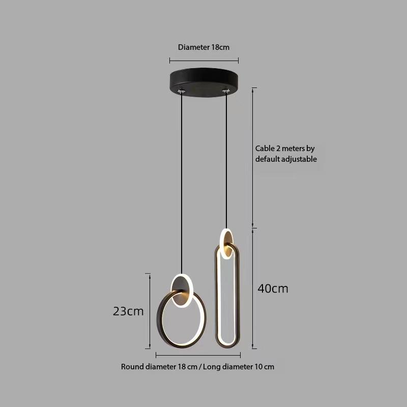 Lămpi cu suspendare cu LED nordic, auriu, negru, candelabru, lumini suspendate pentru dormitor, noptiera, lectură, restaurant, bar, decorativ