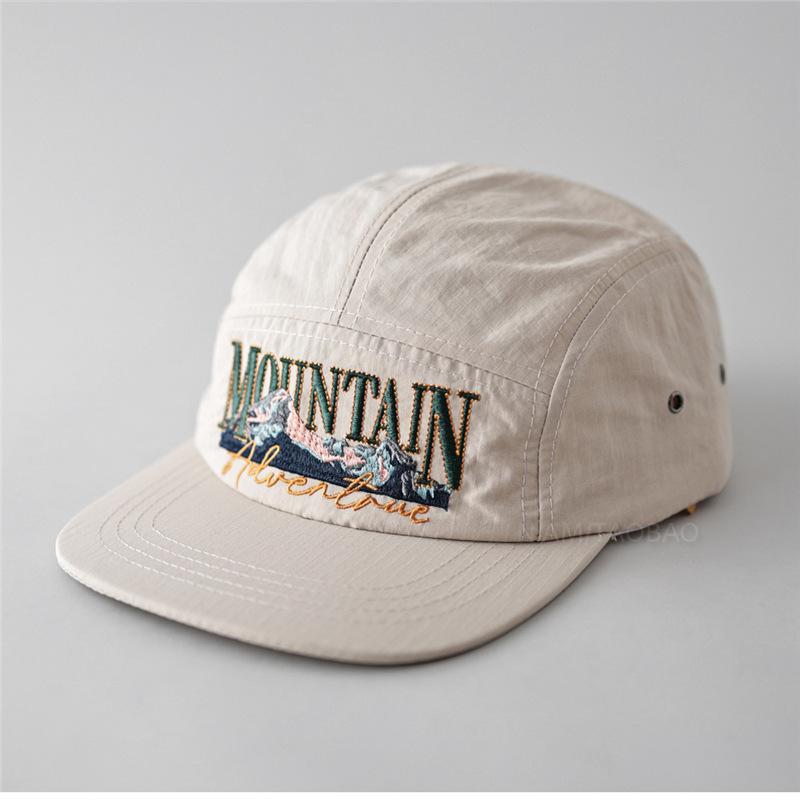 Fashion Hat five-piece letter embroidery quick-drying flat-brimmed baseball cap for men and women couples simple casual breathable versatile cap