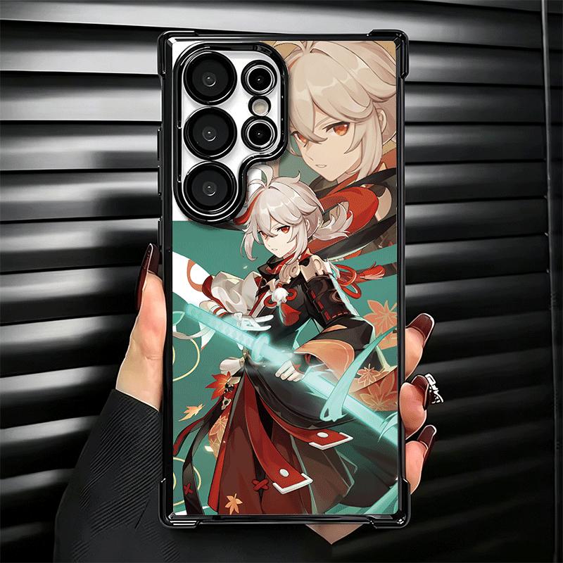 Genshin Impact Anime Plating Phone Case For Samsung Galaxy S24 S25 FE S26 Edge S23 Ultra S22 S21 Plus S20 Anti-Fall Airabag Cove