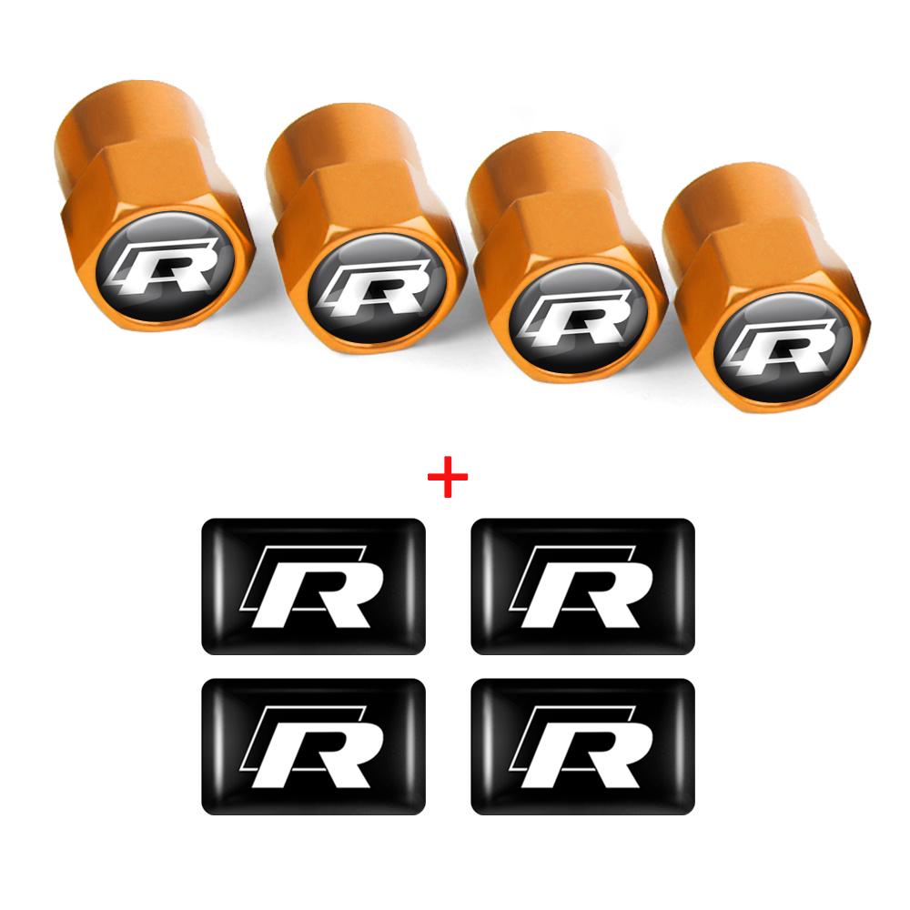 Car Interior Epoxy Logo Sticker Metal Wheel Tire Valve Cover For Volkswagen GTI Golf R Passat CC Lavida Sagitar Scirocco Tiguan