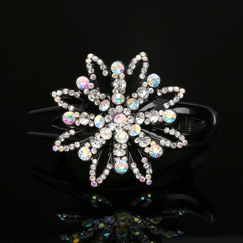 Elegant Rhinestone Hair Claw Clip, Long Acrylic Duckbill Grip for Women, Simple And Sophisticated Hair Accessory
