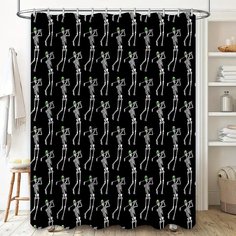 Gerahmungsloser Gothic-Duschvorhang Halloween Totenkopf Gruselige Deko Badezimmer-Set Vintage Horror-Wandteppich Wandbehang Raumteiler Zuhause