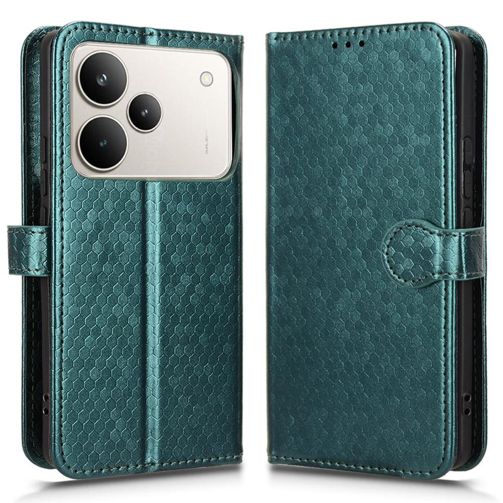 For Realme P4 5G Wallet Case Dot Pattern Imprint PU Leather Phone Cover with Wrist Strap