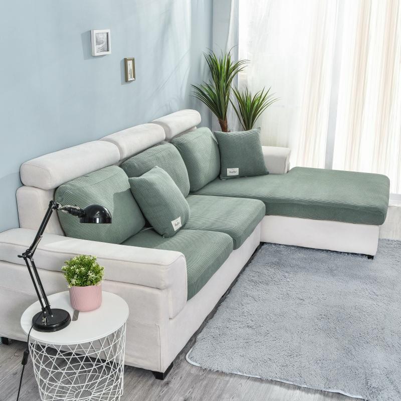 Jacquard Sofa Seat Cushion Cover Chair Cover Stretch Removable Sofa Cover Polar Fleece Sofa Protector