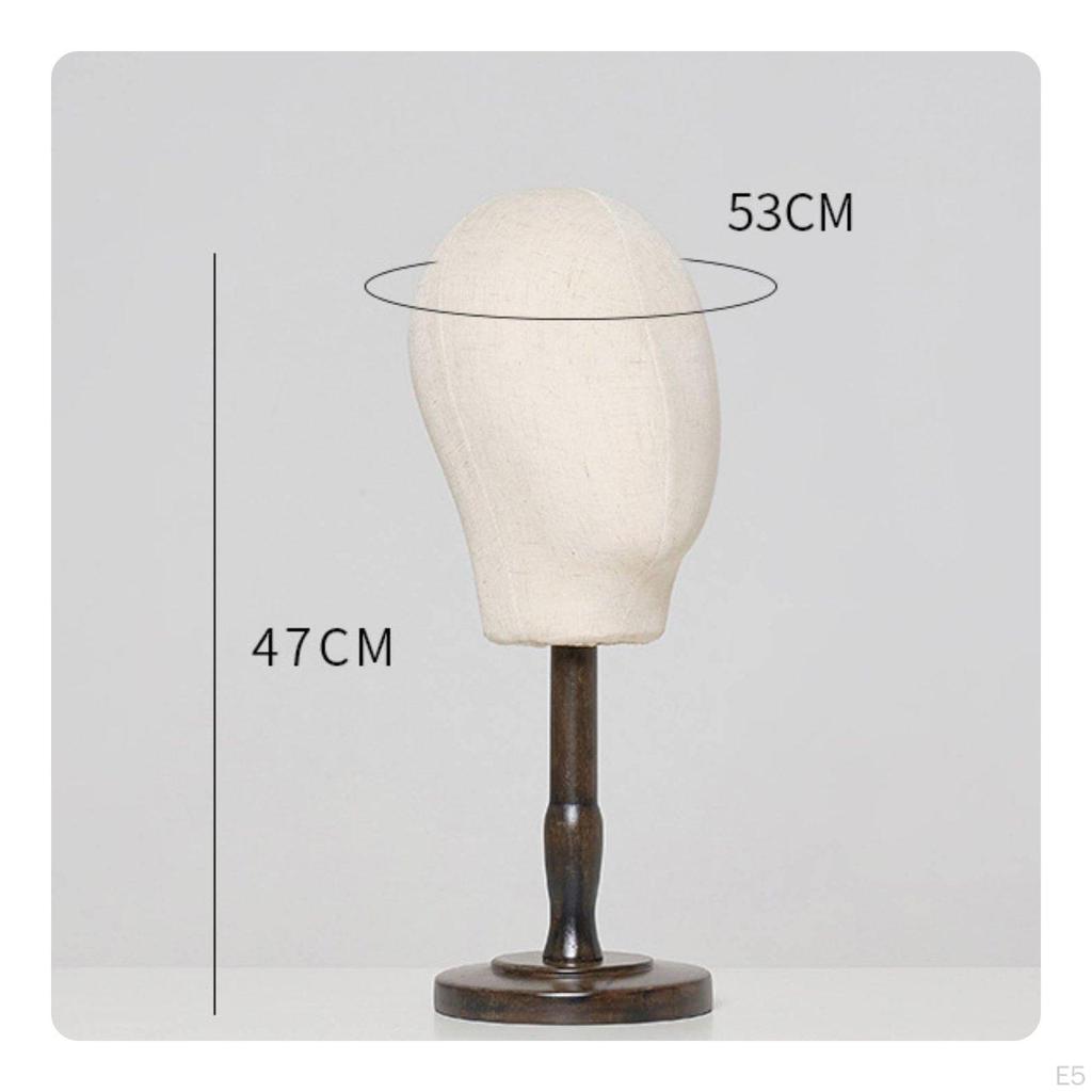 Espositore da Tavolo per Cappelli Manichino Versatile in Legno Testa di Manichino Legno Massiccio Espositore da Banco per Cappelli per Rivenditori,