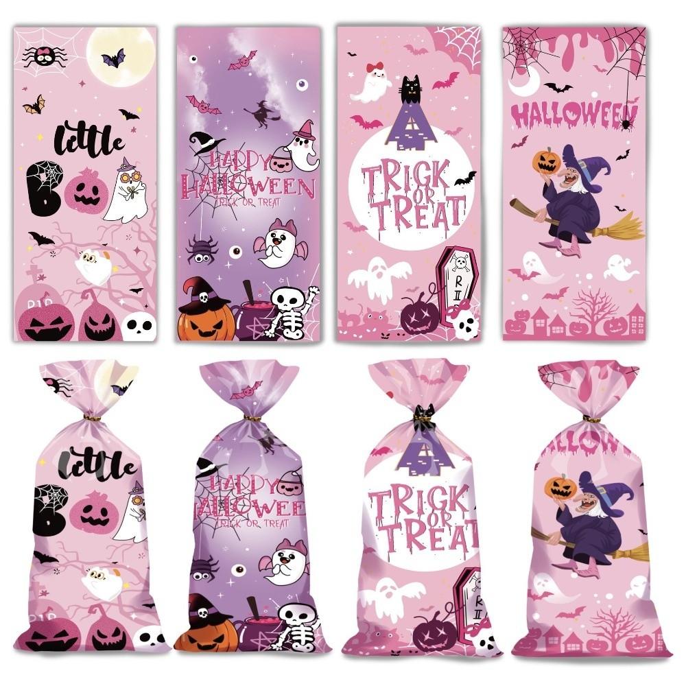 50pcs Exquisite Halloween Candy Bag Cute Drawstring Bag Snacks Candy Biscuit Bag Trick or Treat