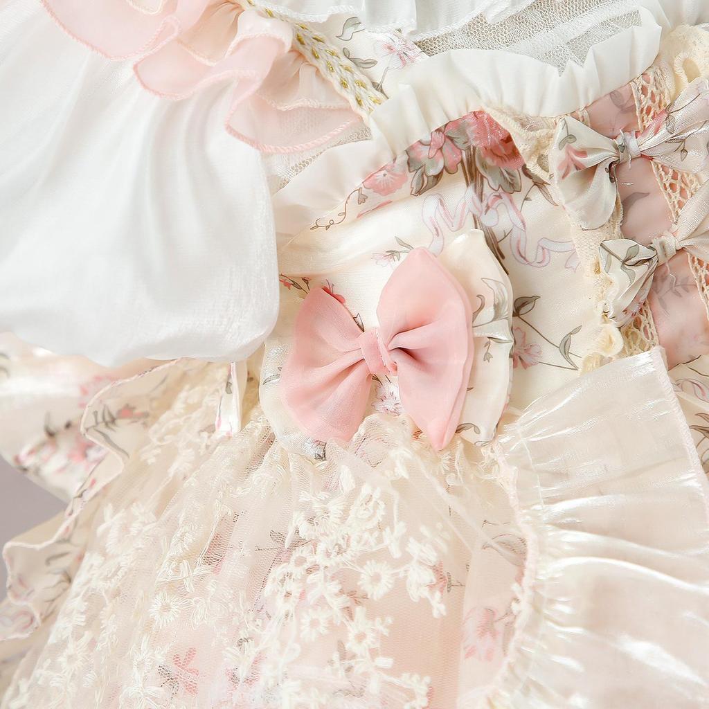 2026 Mädchen Lolita Monet Garten Prinzessinnenkleid - Stilvolles Sommer-Geburtstagsparty-Outfit