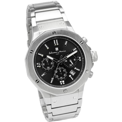 Salvatore Marra Men's Chronograph Watch, 10 ATM Water Resistant, Business, 20th Anniversary Limited Edition Model, SM18117SS (Black)