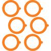 6Pcs Rubber Seals Rings for Glass Jars, Airtight Silicone Replacement Gasket for Jars Leak-proof Airtight Rubber Seal -3.7 Inches (Orange)