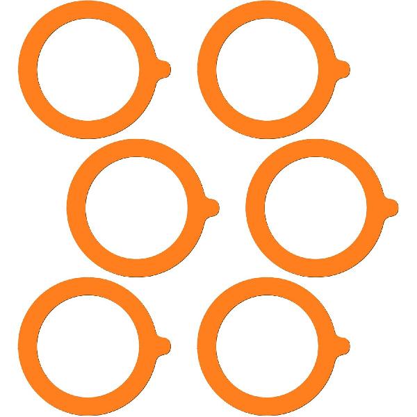 6Pcs Rubber Seals Rings for Glass Jars, Airtight Silicone Replacement Gasket for Jars Leak-proof Airtight Rubber Seal -3.7 Inches (Orange) оранжевый