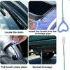 Sunroof Drain Cleaning Tool, 118in Long Wire Pipe Cleaner with 2 Straight Flexible Cleaning Brushes Heart Handle Design Drain Snake Unclogger Hole